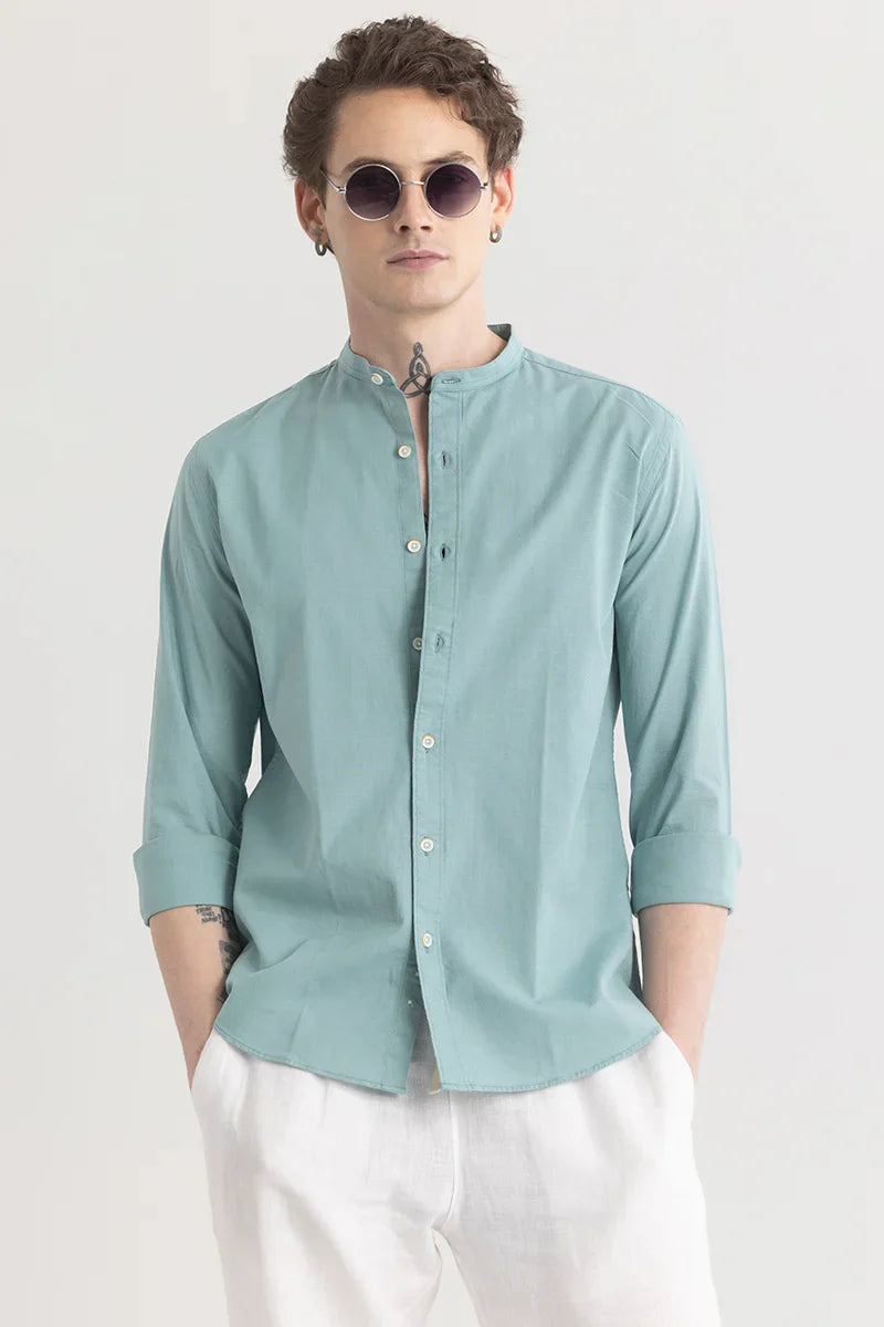 3 Mandarique Linen Blend Shirt