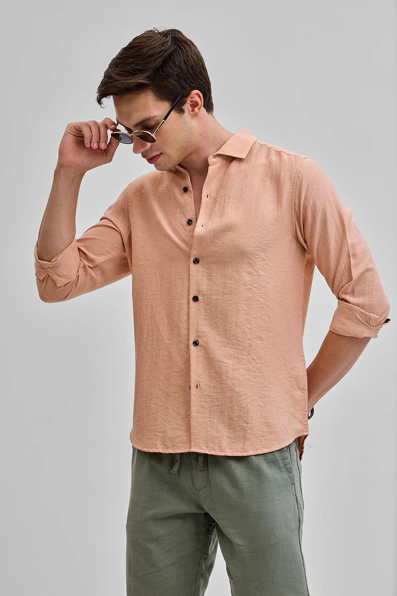 3 Textured Linen Blend Shirt