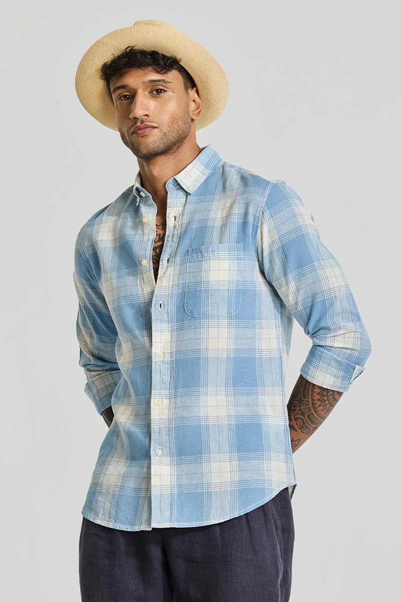 3 Checks Linen Shirt