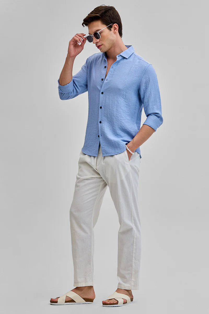 3 Textured Linen Blend Shirt