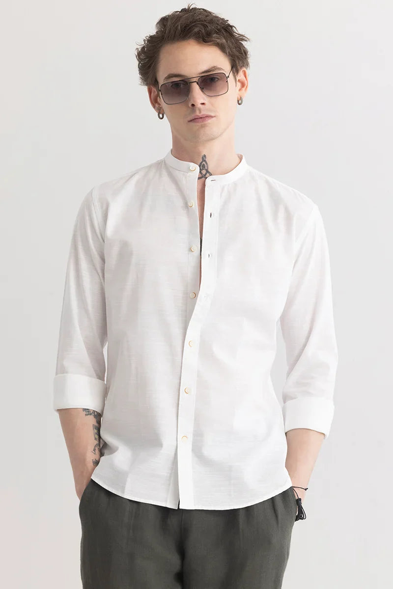 3 Mandarique Linen Blend Shirt