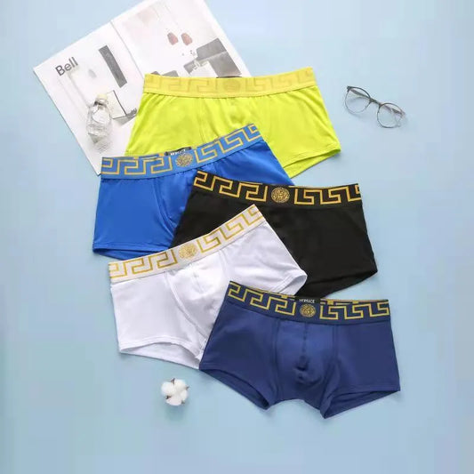 5 Men's Luxury Boxer Traceless underwear Ice silk breathable Soft fashionable underwear (PACK OF 5)