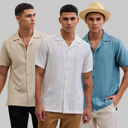 3 Box Fit Linen Blend Shirt