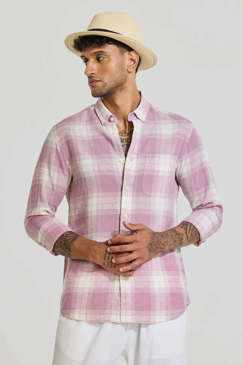 3 Checks Linen Shirt