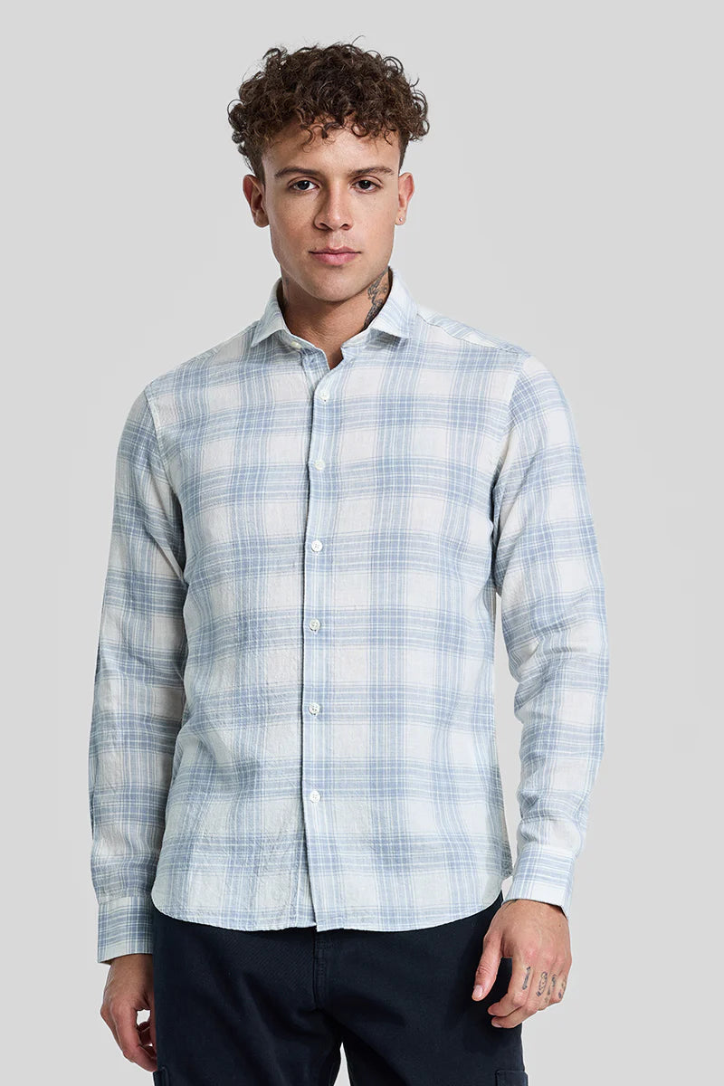 3 Checks Linen Blend Shirt