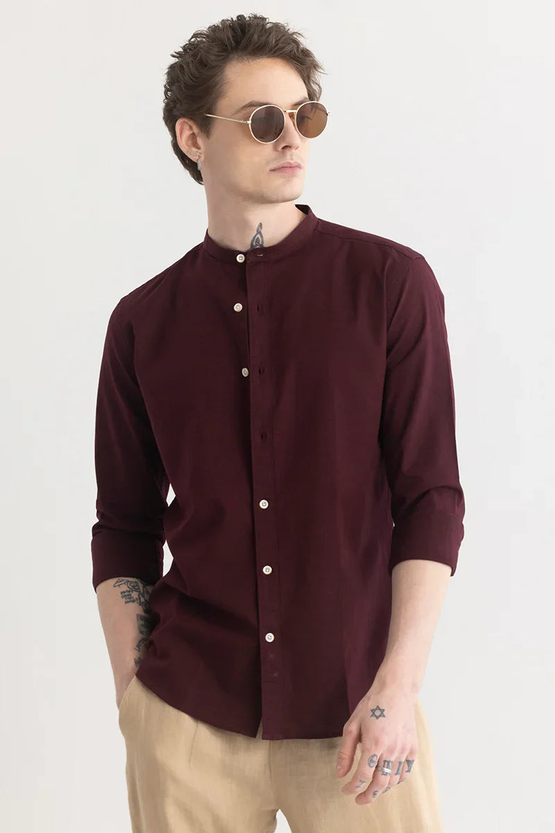 3  Linen Mandarique  Blend Shirt