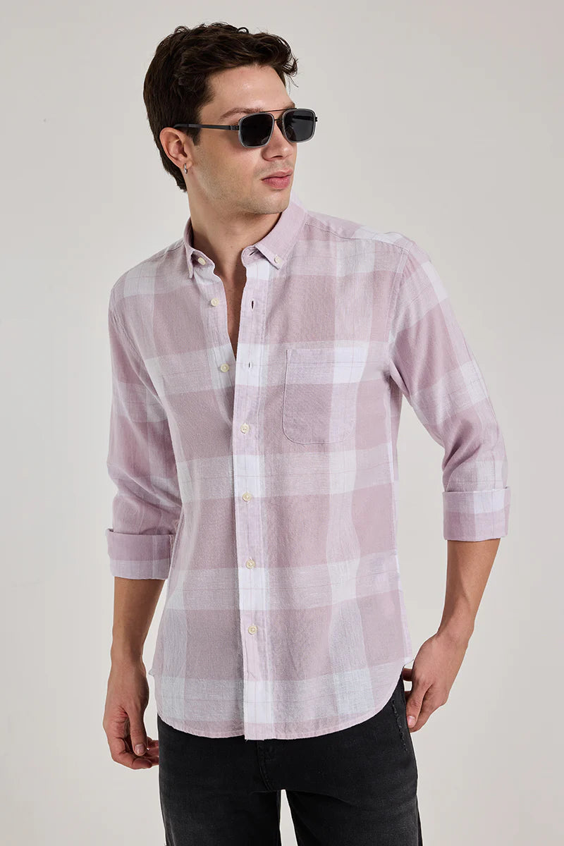 3 Checks Linen Blend Shirt